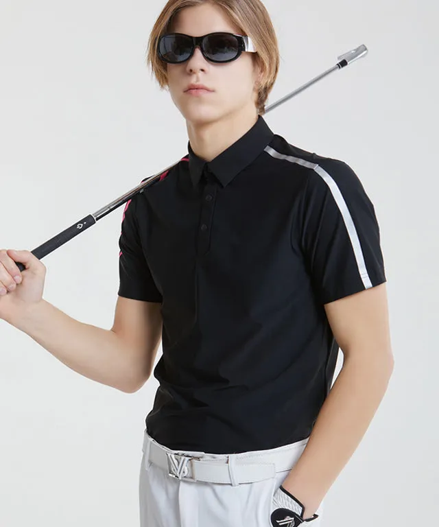 Euro Shoulder Collar T-Shirt - Black